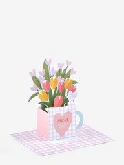 Pink Pop Up Tulips Mum Birthday Card - Image 3 of 3