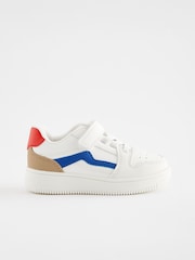 White/Blue/Red Touch Fastening Elastic Lace Trainers - Image 1 of 5
