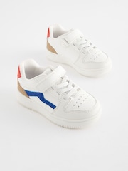 White/Blue/Red Touch Fastening Elastic Lace Trainers - Image 5 of 5