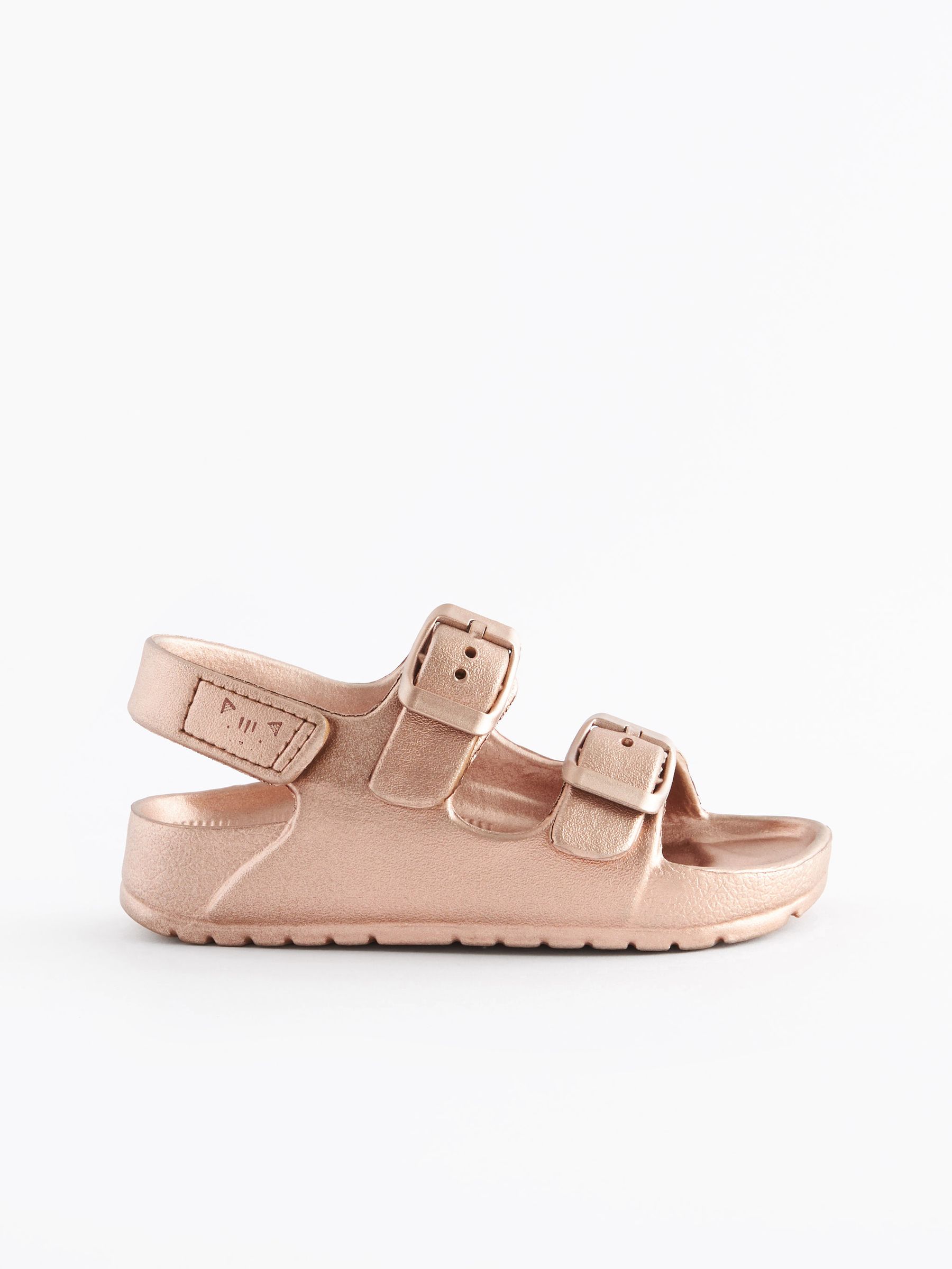 Rose gold two strap sandals shop