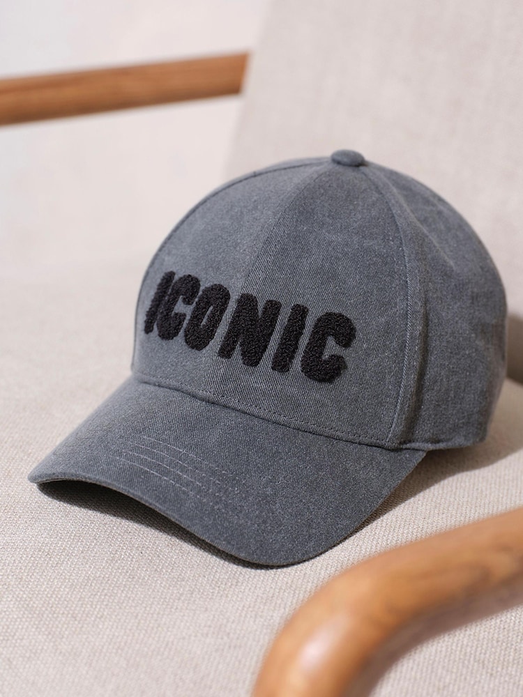 Mint Velvet Grey ICONIC Boucle Baseball Cap - Image 1 of 3