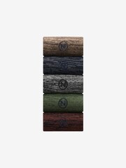 Blue/Green/Orange 5 Pack Embroidered Lasting Fresh Socks - Image 1 of 8