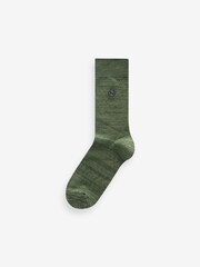 Blue/Green/Orange 5 Pack Embroidered Lasting Fresh Socks - Image 4 of 8