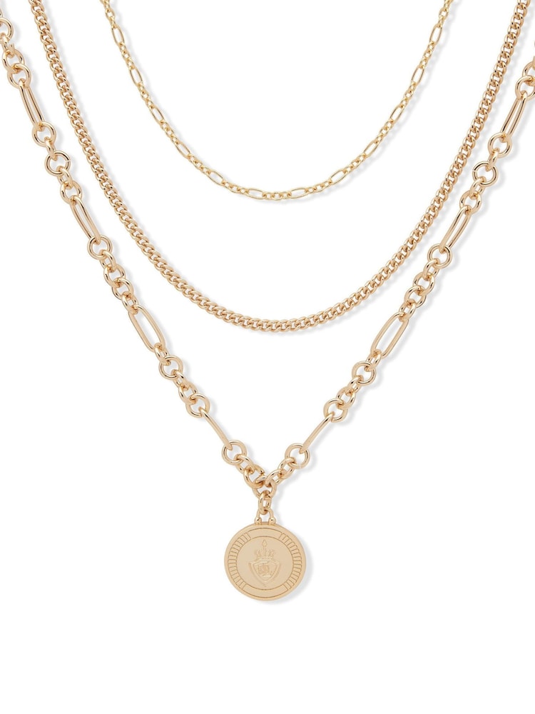 Lauren Ralph Lauren 16" Gold Tone Multi Row Pendant - Image 2 of 3