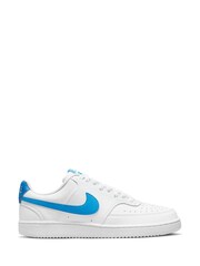 Nike White/Blue Court Vision Low Trainers - Image 1 of 8