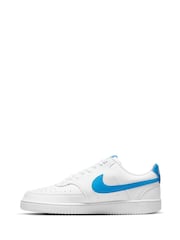 Nike White/Blue Court Vision Low Trainers - Image 2 of 8