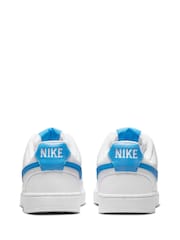 Nike White/Blue Court Vision Low Trainers - Image 4 of 8
