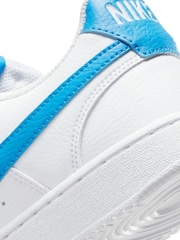 Nike White/Blue Court Vision Low Trainers - Image 7 of 8