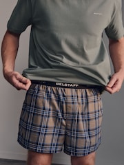 Rutemønster - Belstaff Cotton Poplin Shorts - Bilde 3 av 4