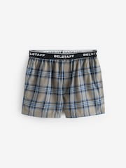 رمادي مربعات - Belstaff Cotton Poplin Pyjama Shorts - صورة 5 من 5