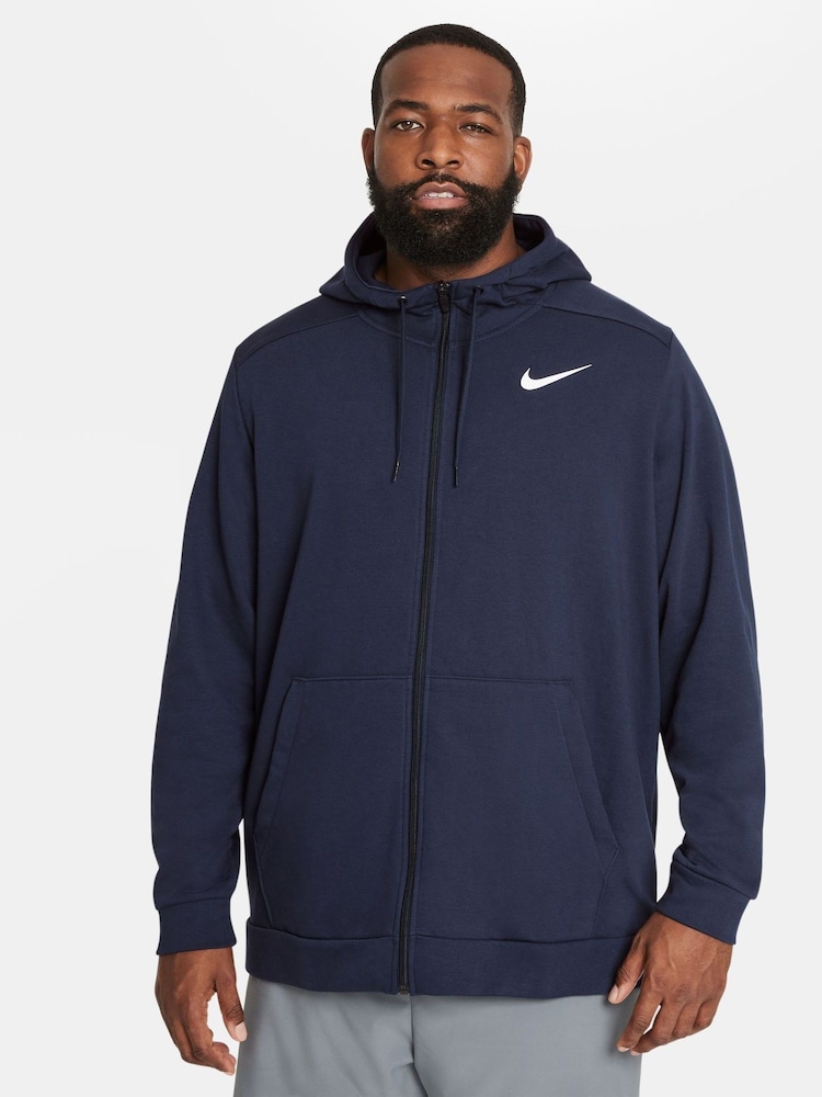 Nike Navy Dri-FIT Zip-Up Training Hoodie - Image 1 of 10