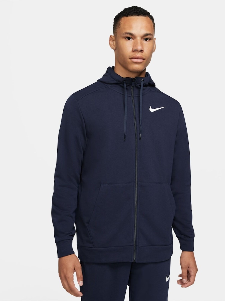Nike Navy Dri-FIT Zip-Up Training Hoodie - Image 6 of 10