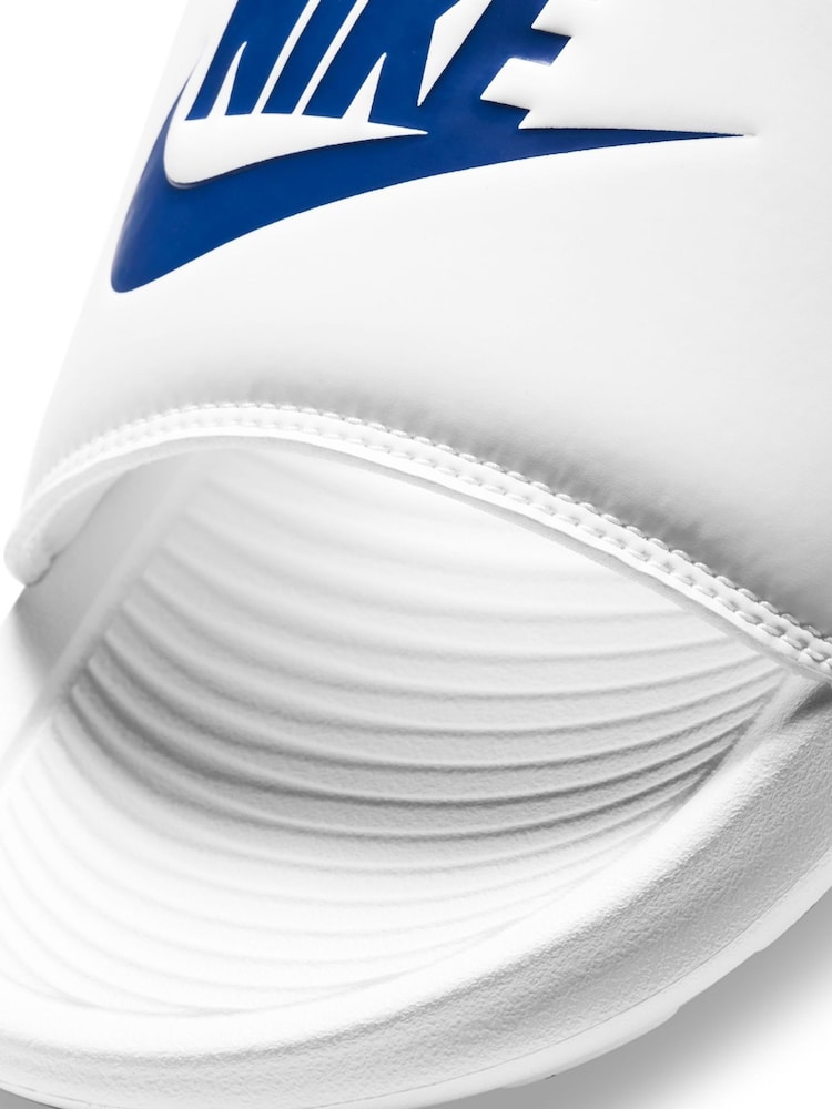 Nike White/Blue Victori One Sliders - Image 8 of 8 Nike White/Blue Victori One Sliders - Image 8 of 8