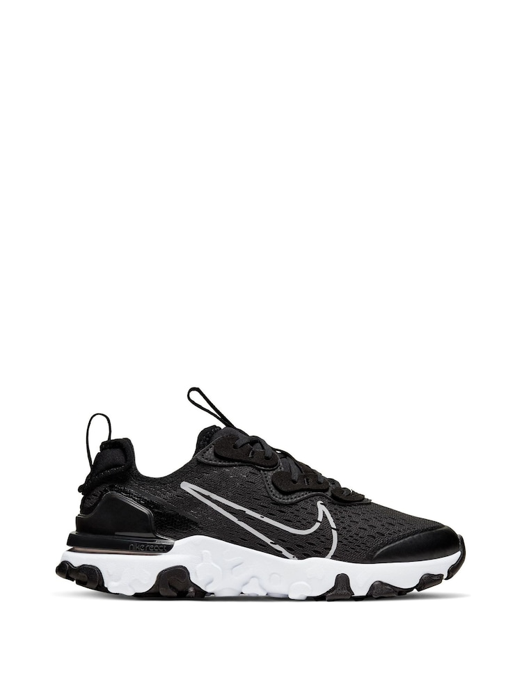 Nike Black/White React Vision Youth Trainers - Image 1 of 10