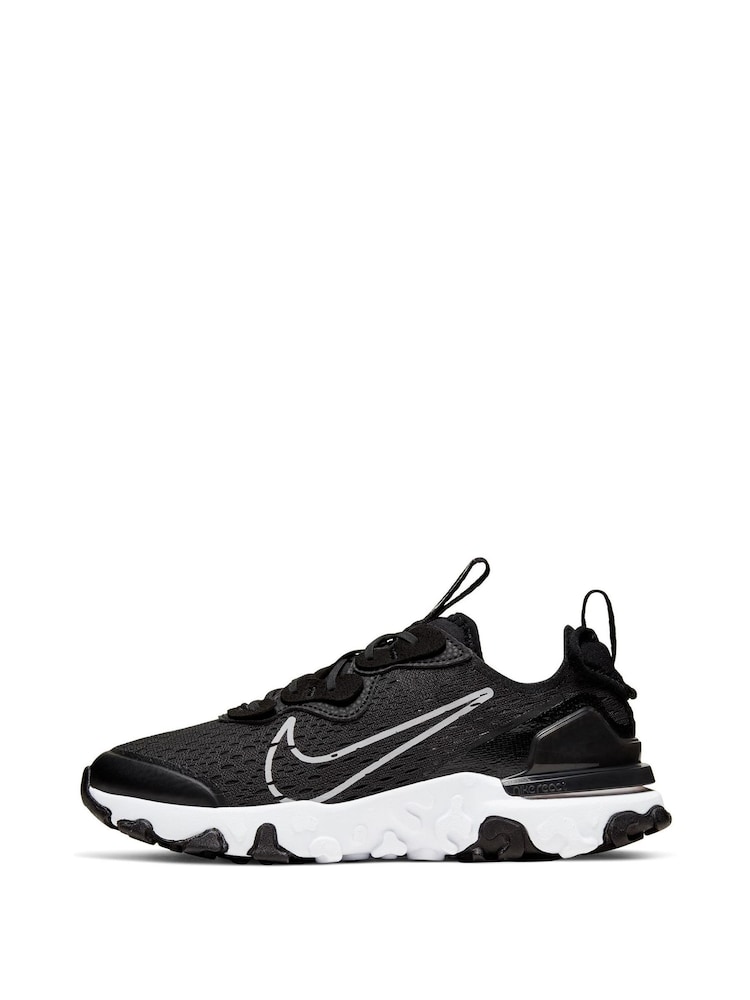 Nike Black/White React Vision Youth Trainers - Image 2 of 10