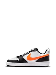 Nike White/Black/Orange Youth Court Borough Low Recraft Trainers - Image 2 of 7