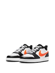 Nike White/Black/Orange Youth Court Borough Low Recraft Trainers - Image 5 of 7