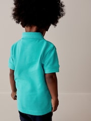 Blue All Over 100% Cotton Embroidered Short Sleeve Polo Shirt (3mths-7yrs) - Image 3 of 7