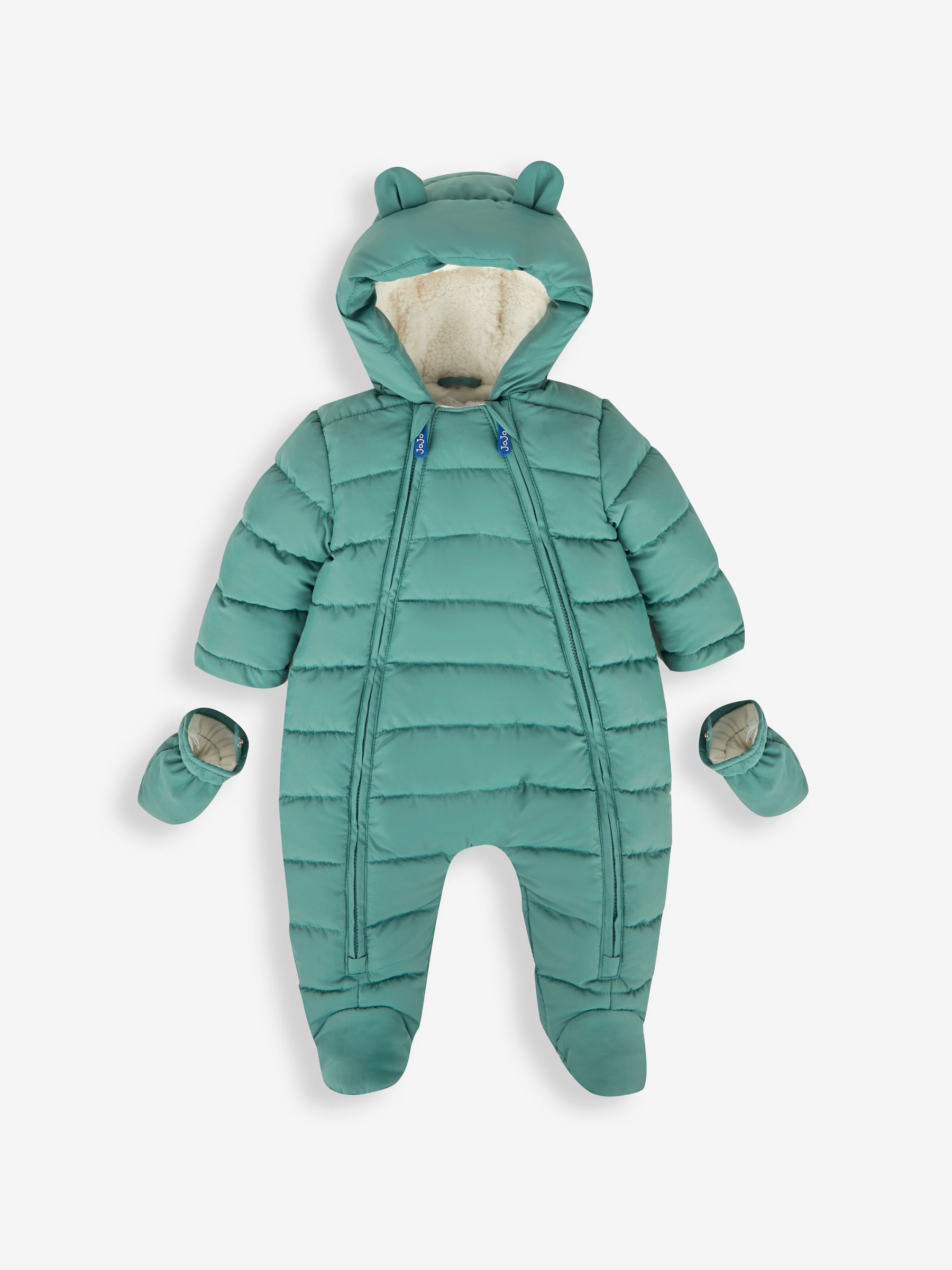 JoJo Maman Bebe Green Puffer Pramsuit