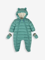 JoJo Maman Bébé Green Puffer Pramsuit - Image 1 of 3