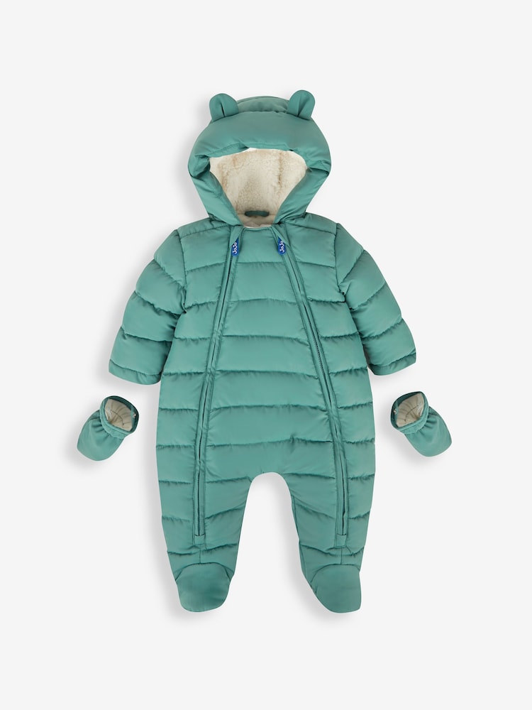 JoJo Maman Bébé Green Puffer Pramsuit - Image 1 of 3