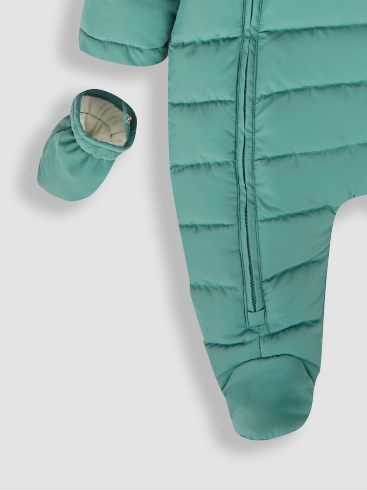 JoJo Maman Bébé Green Puffer Pramsuit - Image 3 of 3