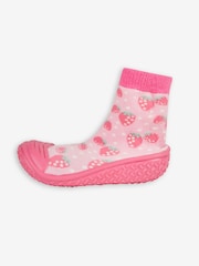 JoJo Maman Bébé Pink Strawberry Indoor Outdoor Slipper Socks - Image 3 of 4