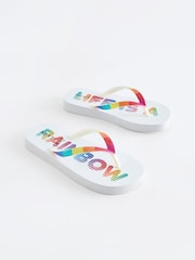 White Rainbow Flip Flops - Image 1 of 5