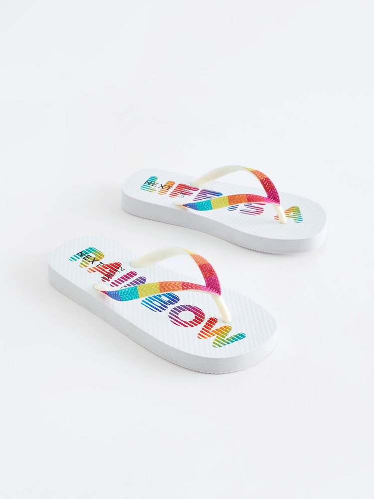 White Rainbow Flip Flops - Image 1 of 5