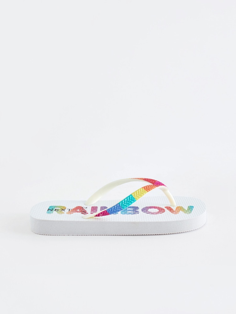 White Rainbow Flip Flops - Image 2 of 5