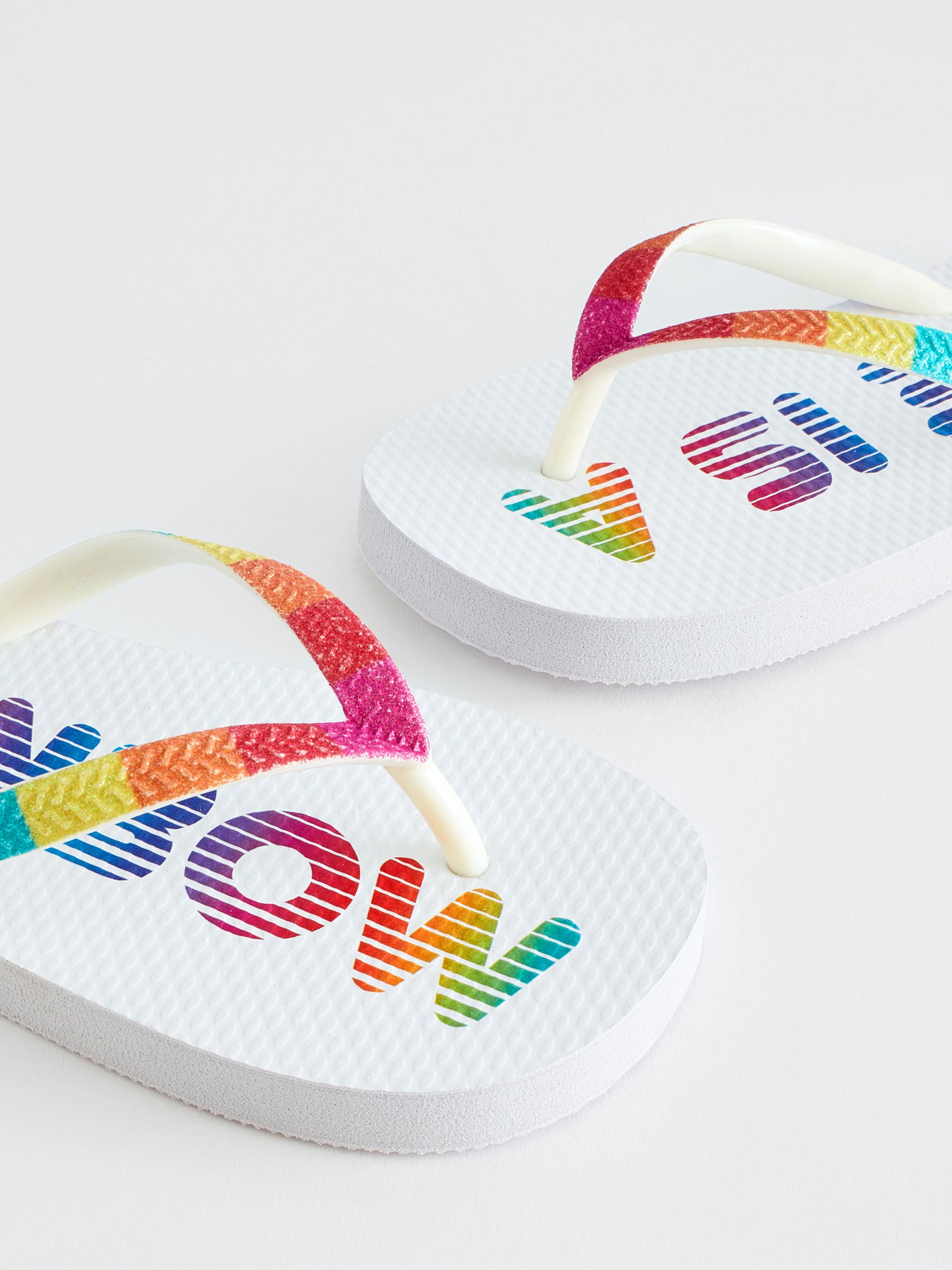 Next rainbow flip flops new arrivals