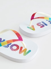 White Rainbow Flip Flops - Image 3 of 5