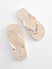 Gold Glitter Flip Flops - Image 2 of 6