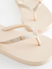 Gold Glitter Flip Flops - Image 5 of 6