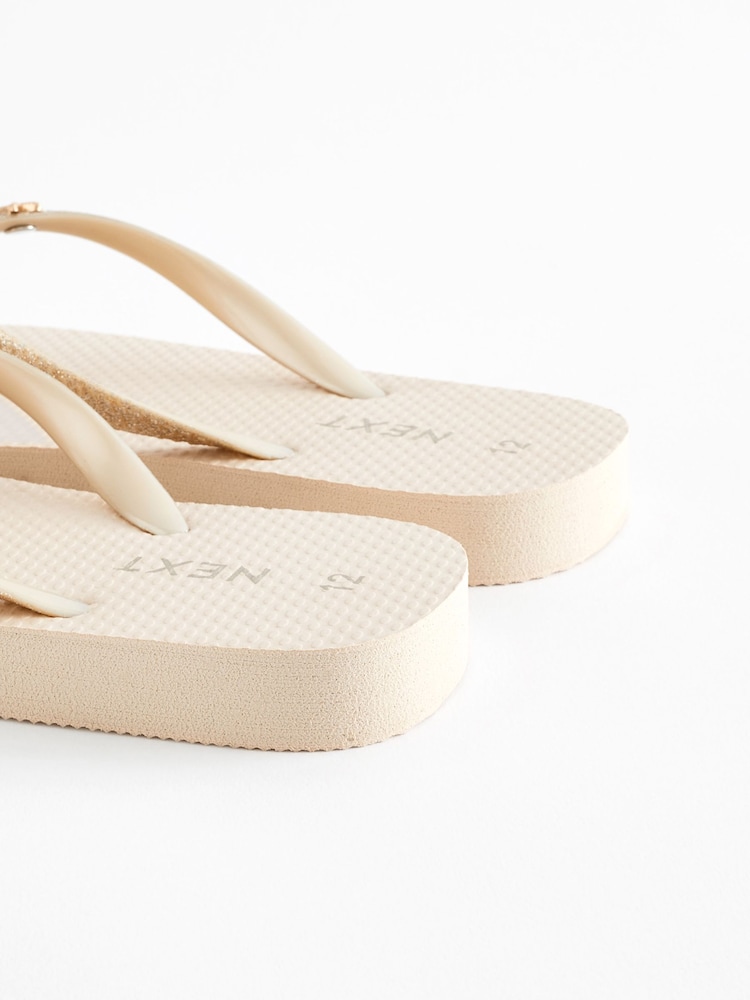 Gold Glitter Flip Flops - Image 6 of 6