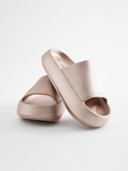 Rose Gold Metallic Chunky Sliders - Image 3 of 5