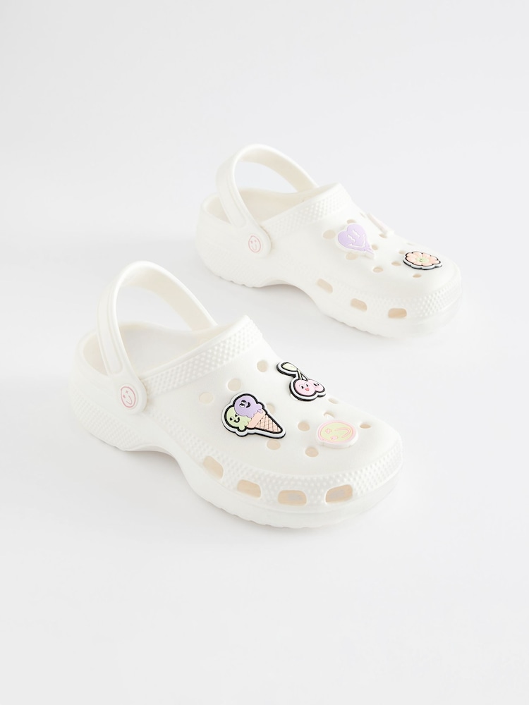 White Character Badge Clogs - Image 1 of 5