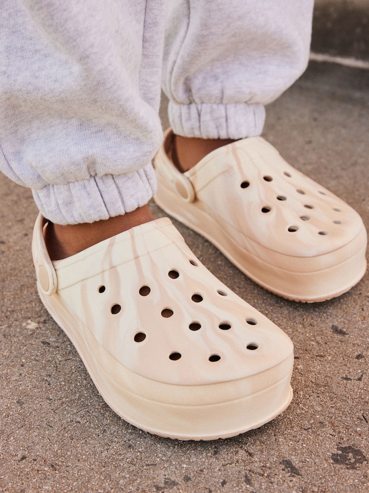 Neutral Marble Chunky Clogs - Image 1 of 1
