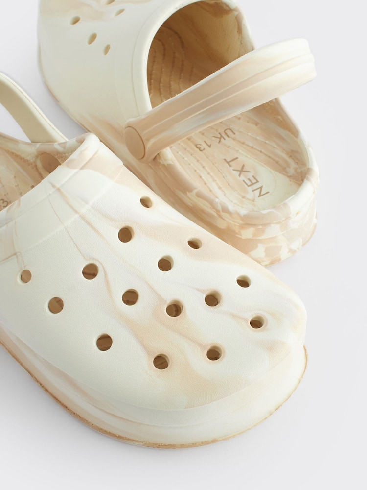 Neutral Marble Chunky Clogs - Image 6 of 6