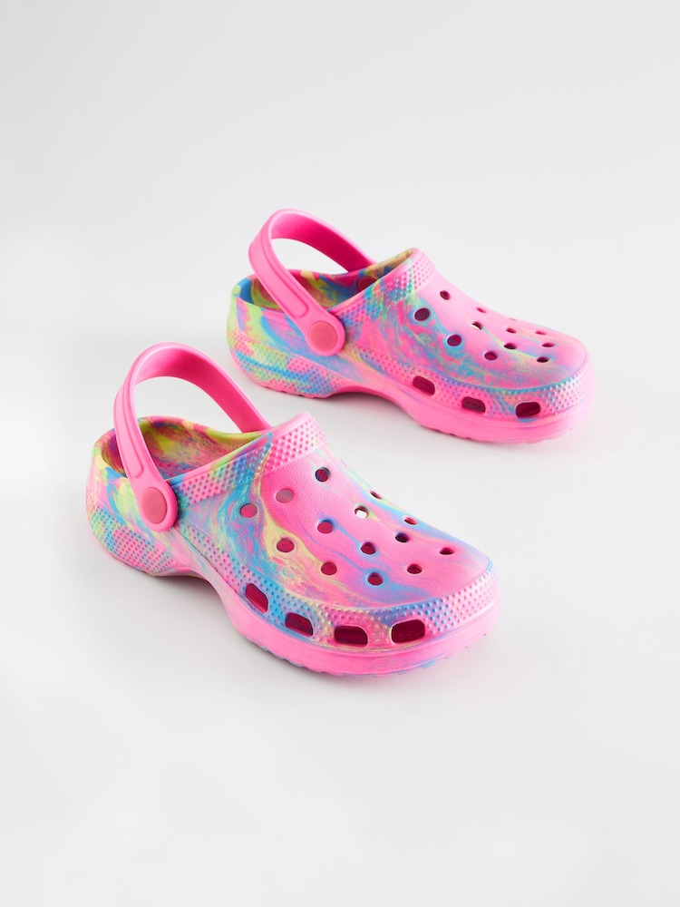 Pink Neon Marble Clogs - Image 1 of 5