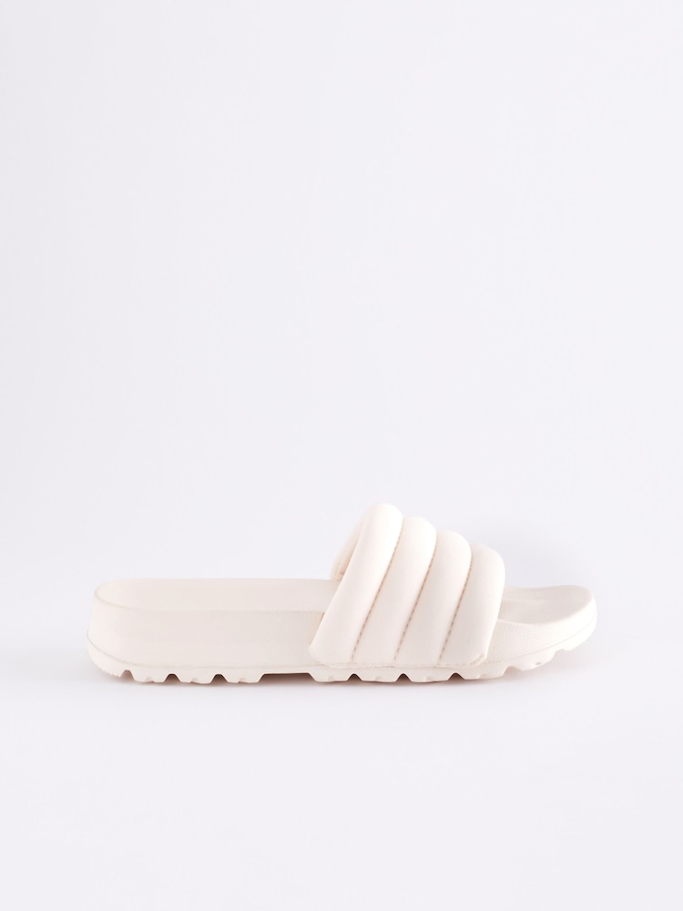 Neutral Quilted Sliders - Image 2 of 5