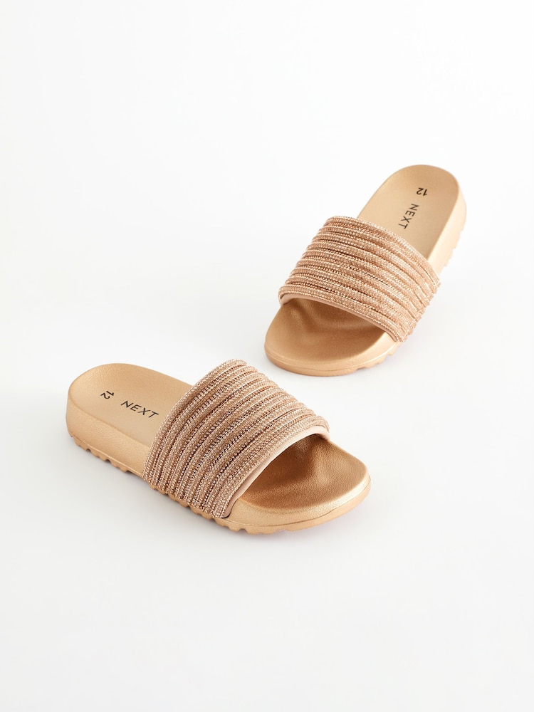 Rose Gold Glitter Sliders - Image 1 of 6