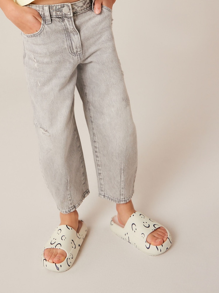 White/Black Print Chunky Sliders - Image 1 of 6