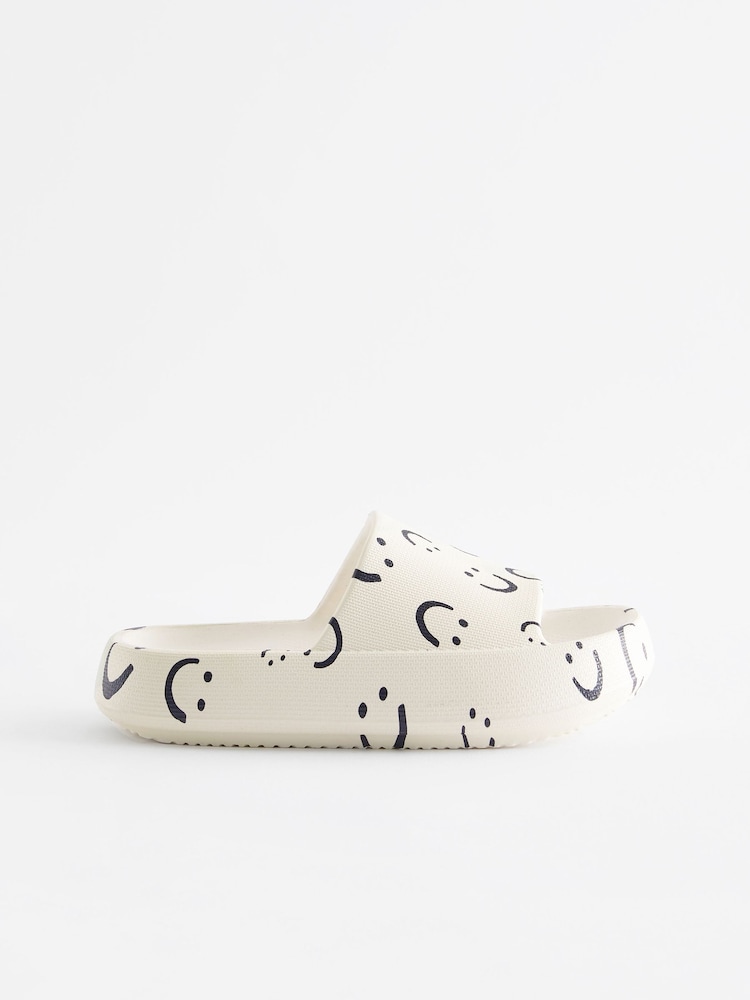 White/Black Print Chunky Sliders - Image 3 of 6