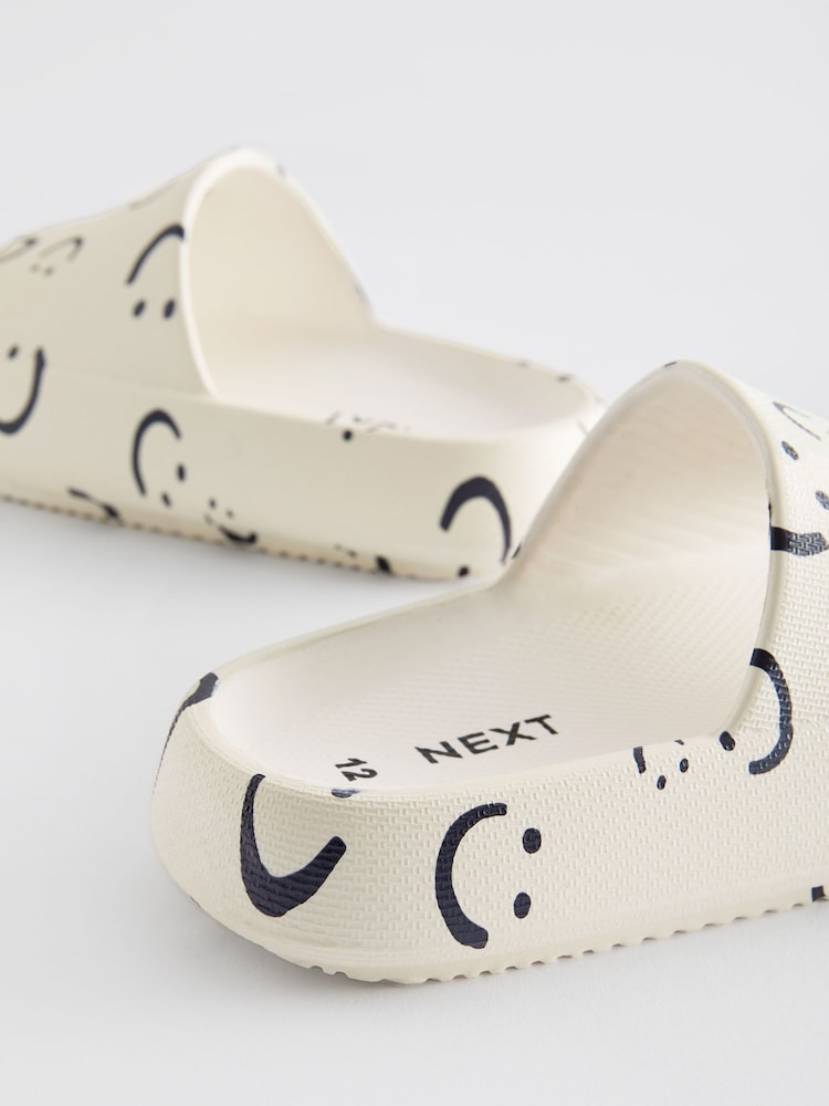 White/Black Print Chunky Sliders - Image 5 of 6
