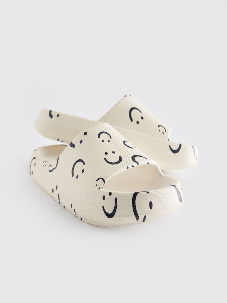 White/Black Print Chunky Sliders - Image 6 of 6