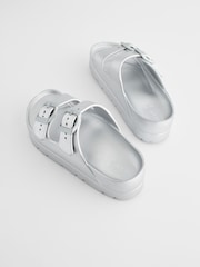 Silver Double Buckle Chunky Sandals - Image 3 of 6