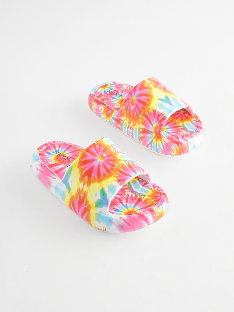 Multicolour Tie-Dye Chunky Sliders - Image 1 of 5 Multicolour Tie-Dye Chunky Sliders - Image 1 of 5