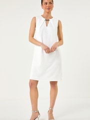 Roman White Petite Chain Trim Dress - Image 2 of 5