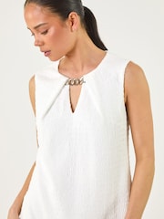 Roman White Petite Chain Trim Dress - Image 4 of 5